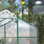 Serre robuste de 6 pi x 4 pi - Aluminium et polycarbonate pour toutes saisons résistant au vent, protégé et spacieux, avec cour de drainage fonctionnelle, panneaux de terrasse de jardin résistants aux intempéries, bloquant,