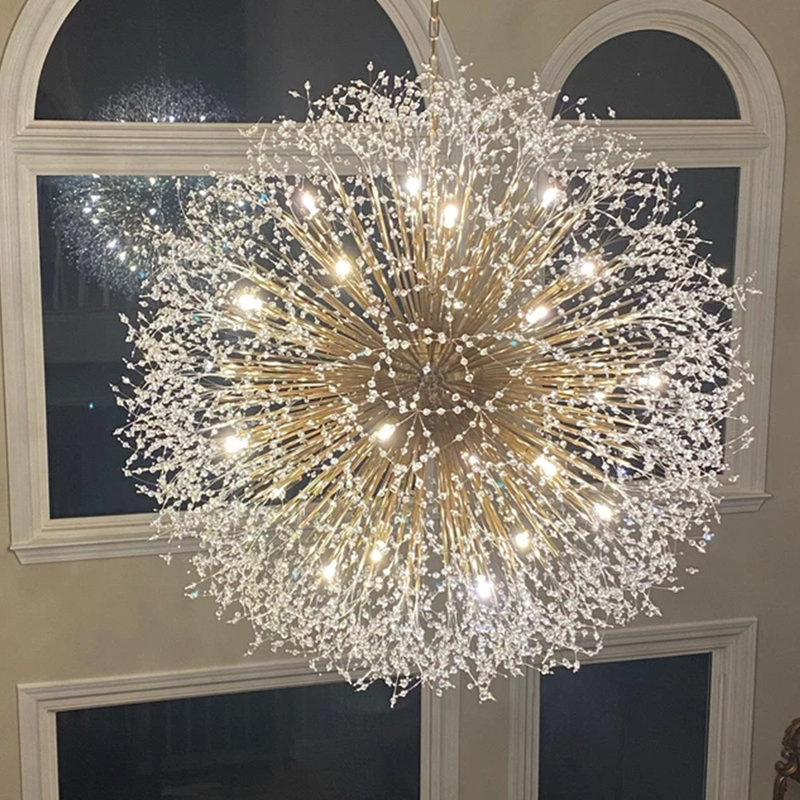Lustre sphérique Spoutnik à intensité variable Lakeyah, Doré, H 59 po x l 59 po x P 59 po