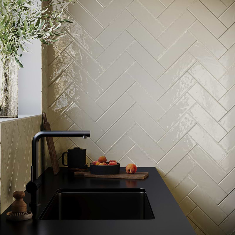 Santa Monica 4x12 Polished Ceramic Subway Tile, Ivory