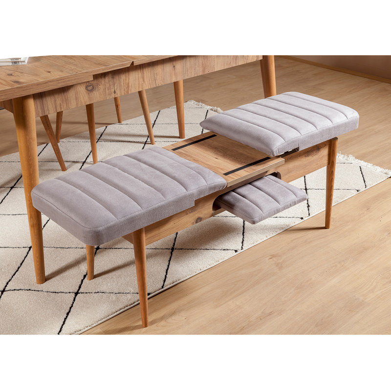 Banc rembourré Nalley, Brun / gris