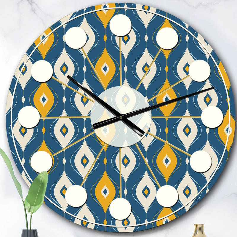 Horloge murale rétro Mid-Century, Surdimensionné