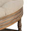 Élégante table basse de rangement - ronde, revêtement en lin, pieds en bois, ronde classique avec revêtement pour tablette-131258204