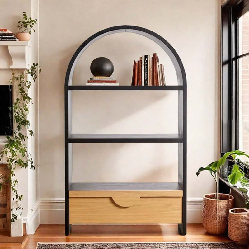 Arched Solid Wood Display Cabinet