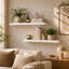 2 Pieces 60/80cm MDF & Thick Steel Bracket Floating Shelves-129200362