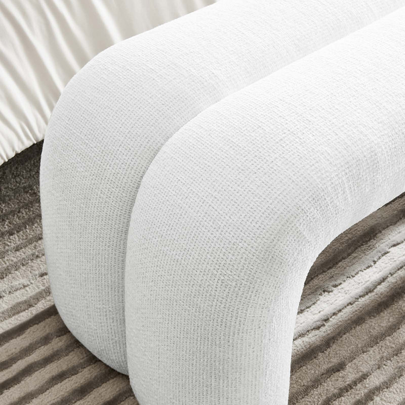 Modway Dax 50.5" Chenille Upholstered Accent Bench, Frost