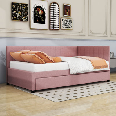 Naqeeb Twin Size Linen Daybed with Twin Size Trundle by Latitude Run