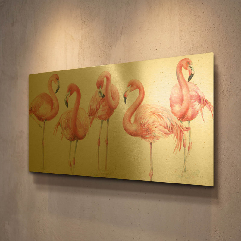 Art mural en métal doré 24 po x 12 po «Grace heureusement rose» par Lisa Audit, 24 po x 12 po