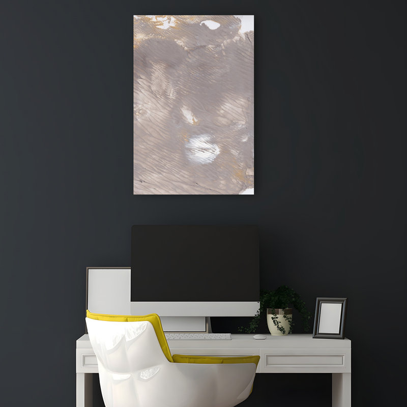 Art mural moderne abstrait Mute Earth Flow, 18" H x 12" W