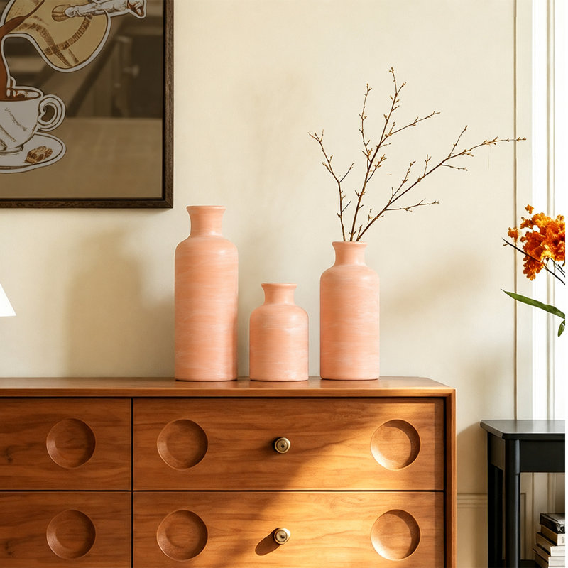 Dalonte Ceramic Vase Set, Orange