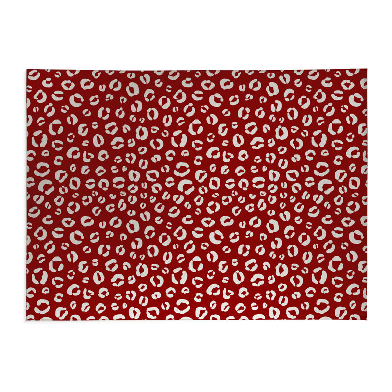 Tapis de cuisine Leopard Play, Rectangulaire 2 pi x 3 pi, Rouge canneberge