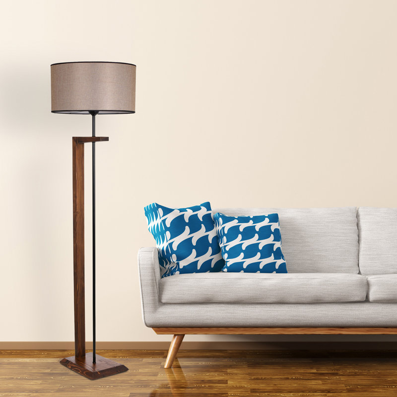 Johnsburg 163cm Traditional Floor Lamp, Brown, Beige