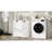 White Laundry Sorter Cabinet With Two Sections. Modern & Stylish Design. Removable Bags For Easy Organization. E1 Material, Coated. Stable Build. Surface. Feature. Assembly Manual. 100-Pound Load