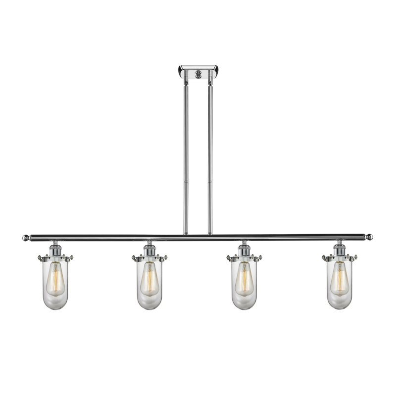 Calixta 4 - Light Kitchen Island Pendant, Clear, Polished Chrome, LED