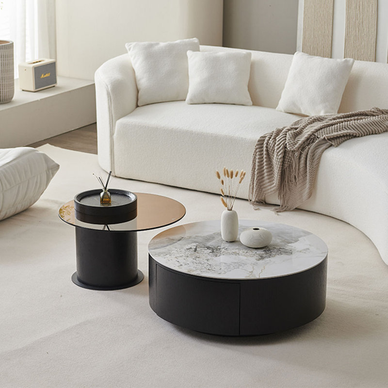 Roshad, Blanc / Gris / Jaune, H 12,2 po x L 27,6 po x l 27,6 po