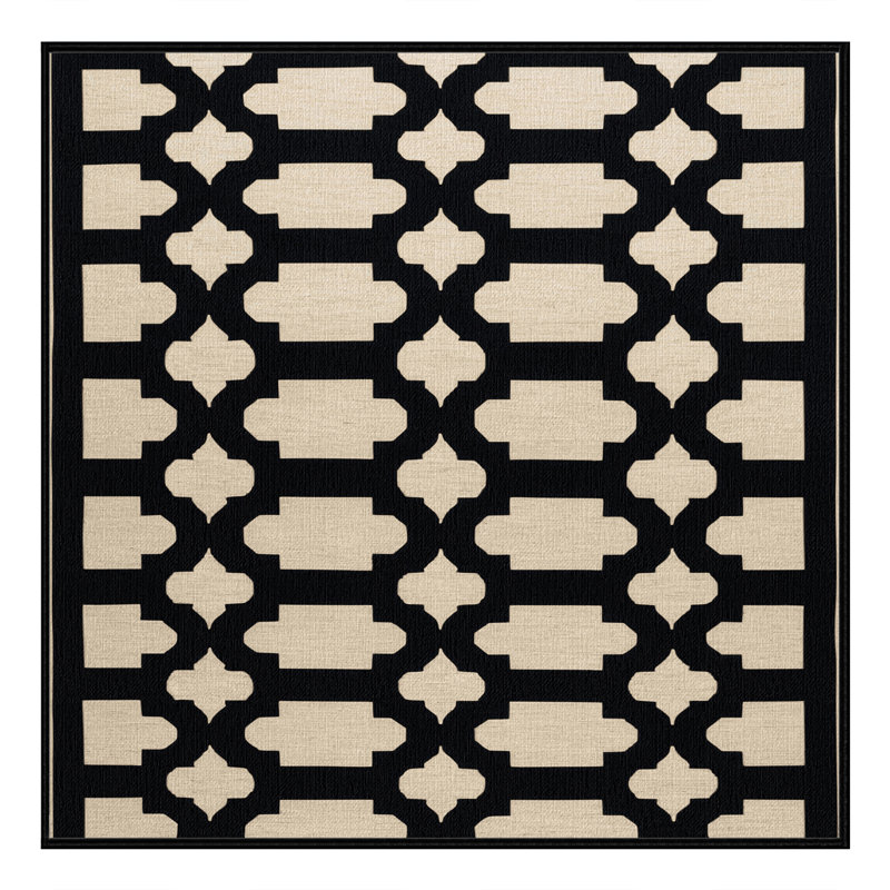 Tapis gris en treillis lavable à la machine, Carré 6 pi