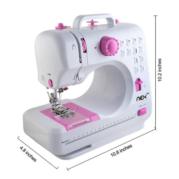  HAITRAL HT-CS141WPU Portable Sewing Machine Adjustable 2-Speed  Double Thread Electric Crafting Mending Machine with Foot Pedal