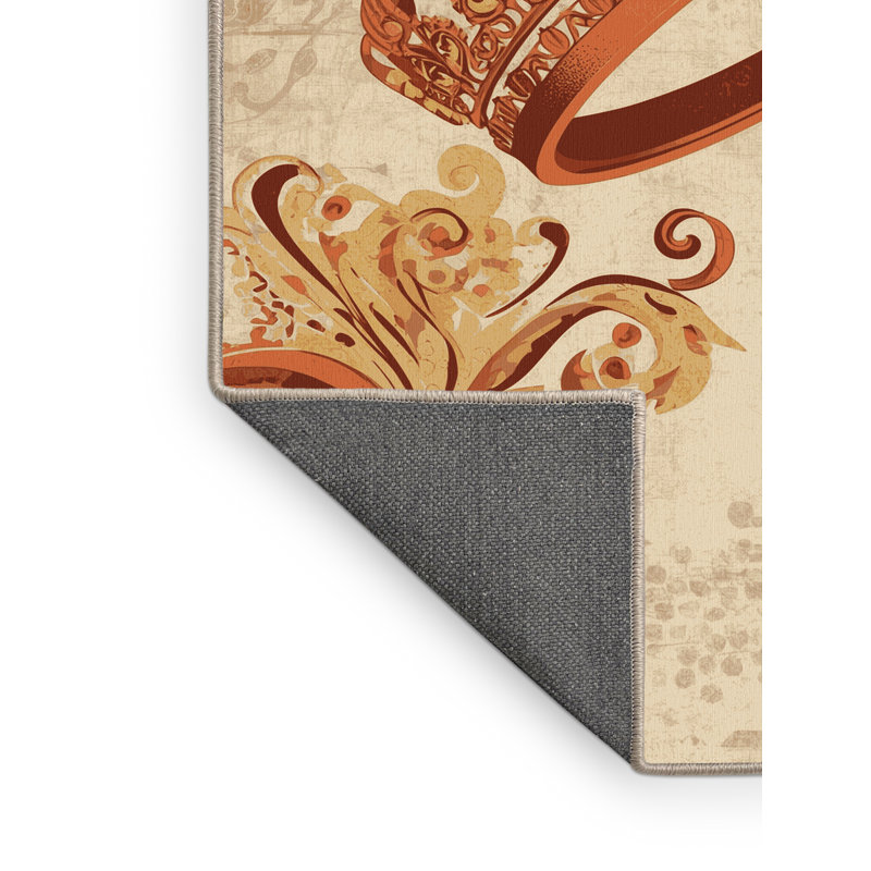 Tapis moelleux moelleux au look rustique et moderne au look rétro - beige, 8 x 12
