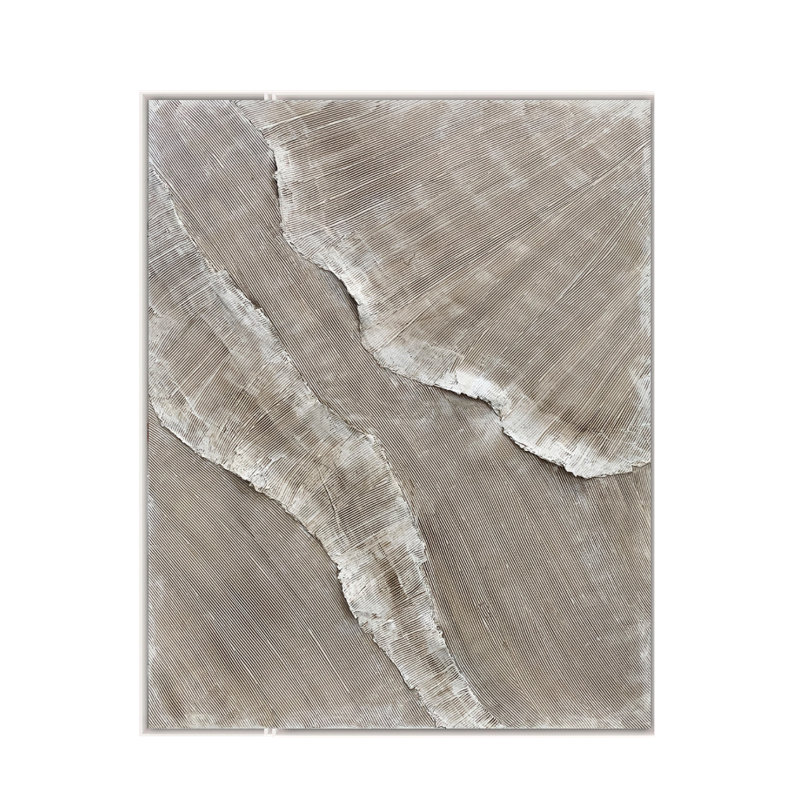 Velora Single Picture Frame Painting on Wood, 150 cm H x 120 cm W, White