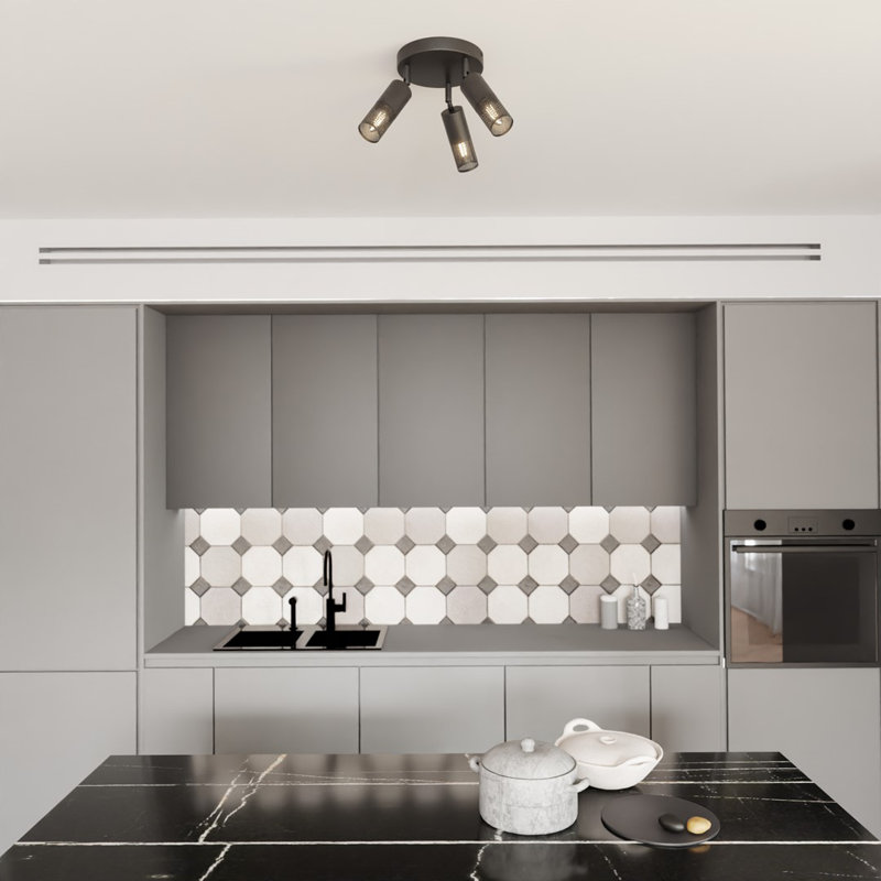 Samyan Flush Mount, Matte Black