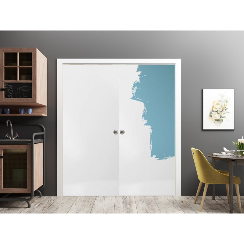 Porte pliante à panneaux en bois Planum, 72 po x 80 po, Avec une couche d'apprêt