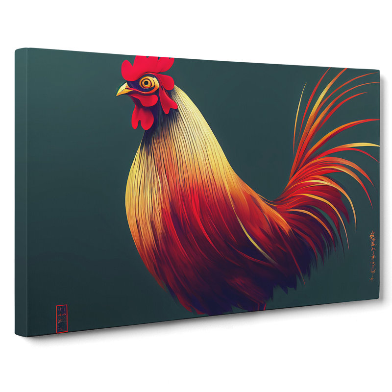 Attractive Rooster - Wrapped Canvas, 40cm H x 60cm W x 3cm D