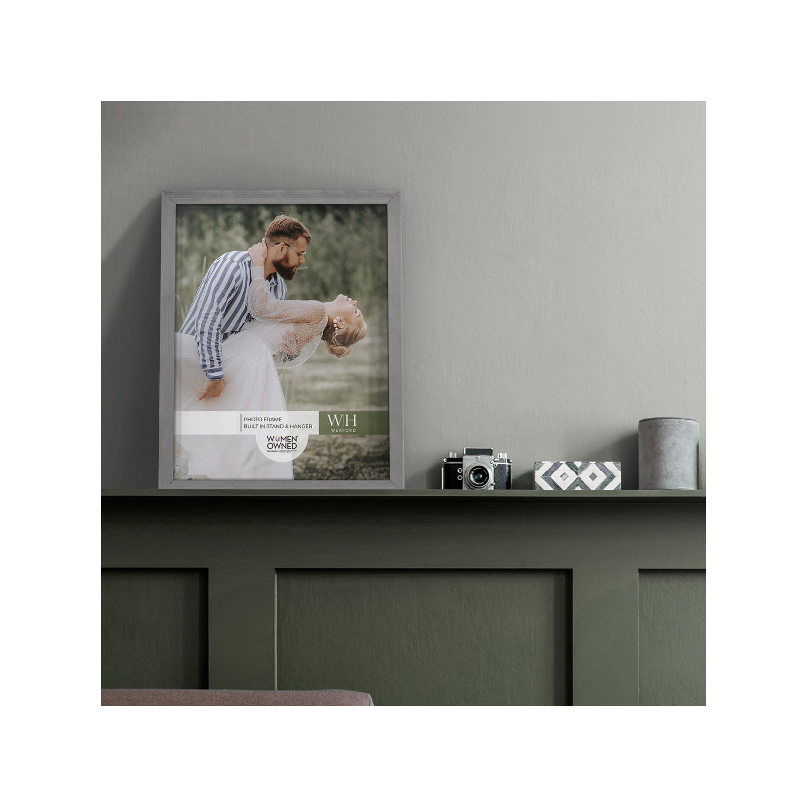 Apolline Wood Picture Frame, 8" x 10", Gray