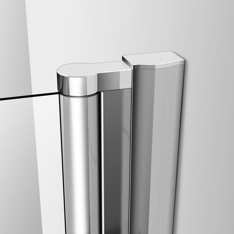 Maday 775mm - 800mm W x 1400mm H Pivot Semi-Frameless Tub Door with Clear Glass, Right Opening