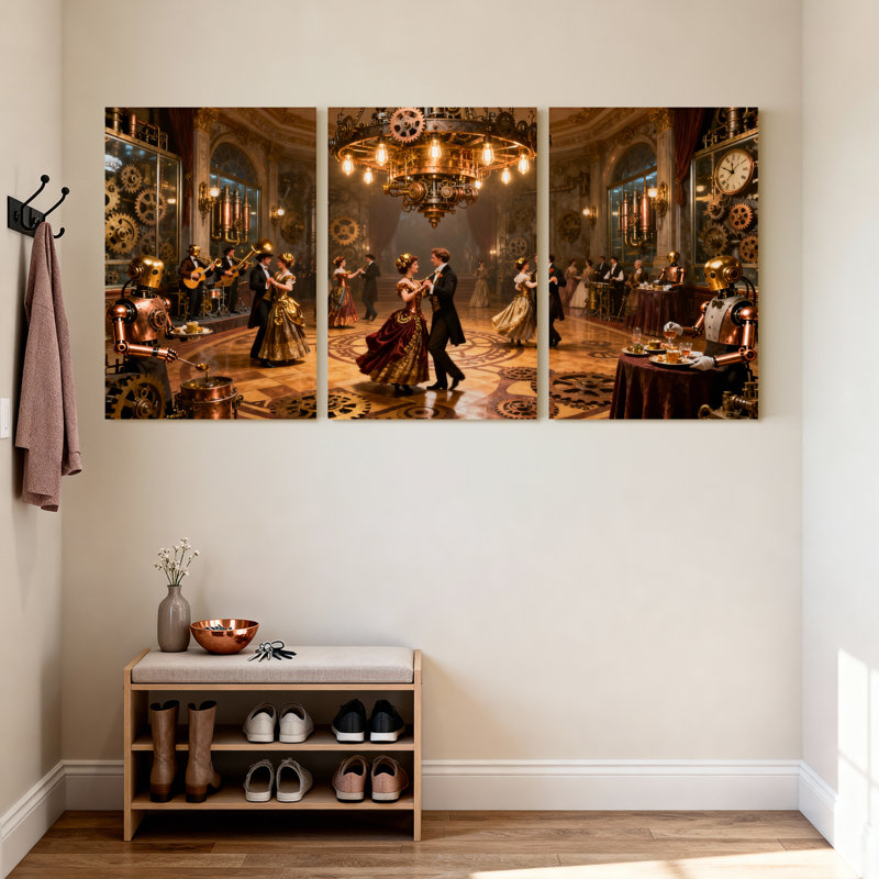 Ensemble de 3 impressions sur toile fantaisistes et sci-fi Steampunk, H 30 po x l 60 po