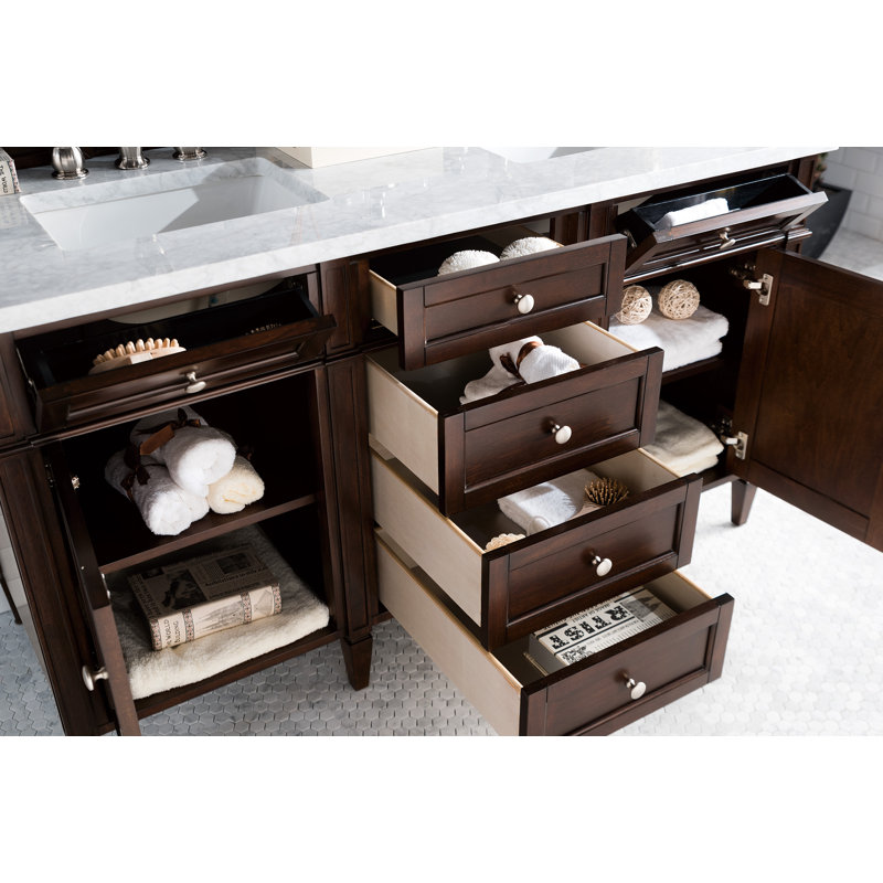 Brittany 60'' W Double Bathroom Vanity Base, Smokey Celadon