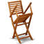 Ensemble de salle à manger 5 pièces pour patio comprenant une table ovale d'extérieur en bois d'acacia et 4 chaises pliantes à accoudoirs, 36 po x 60 po, huile naturelle-1458347500