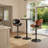 Swivel Adjustable Height Bar Stool With Metal Frame Upholstered  Counter Stool With Bentwood-102142195