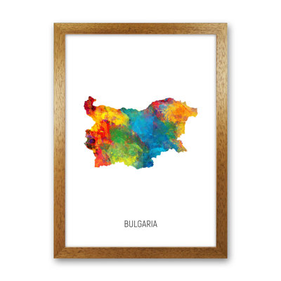 Bulgaria Watercolour Map by Michael Tompsett - Print