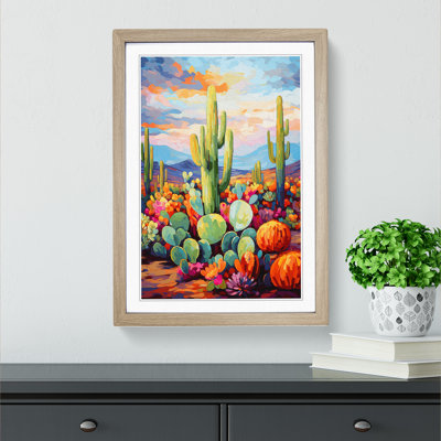 Cactus Impressionism Art - Framed Print