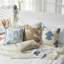 Housse de coussin décoratif brodée - Housse de coussin en coton et polyester doux de 18 pouces