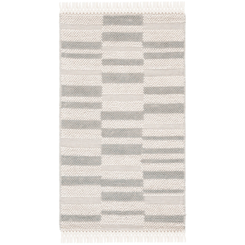 Charvik Machine Made Area Rug in Ivory/Gray, Rectangle 3' x 5'