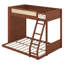 Lit superposé simple au-dessus de double avec tablette de rangement, cadre de lit superposé au sol en bois massif avec garde-corps et échelles de sécurité-1218315263