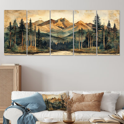 Paysage montagnard montagnard II - Treescape Art - ensemble de décoration murale