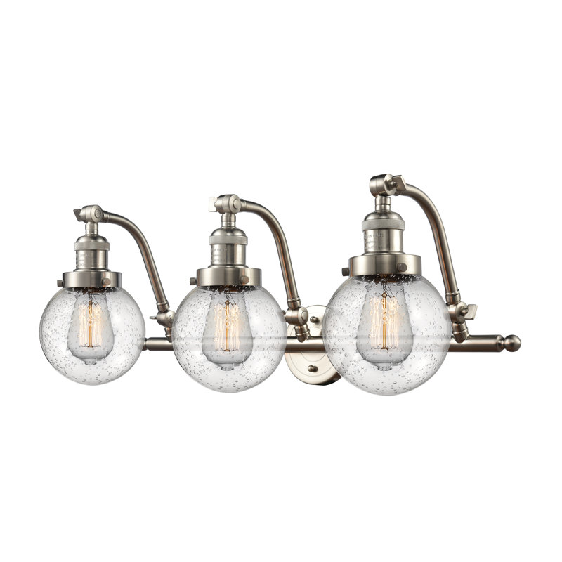 Éclairage de salle de bain à intensité variable 3 lumières Zarmayr, Ampoule incandescente rétro de 60 watts, Grainé