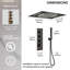Système de douche thermostatique à DEL de 23 pouces à montage au plafond avec effet pluie et cascade et douchette à main-82331473