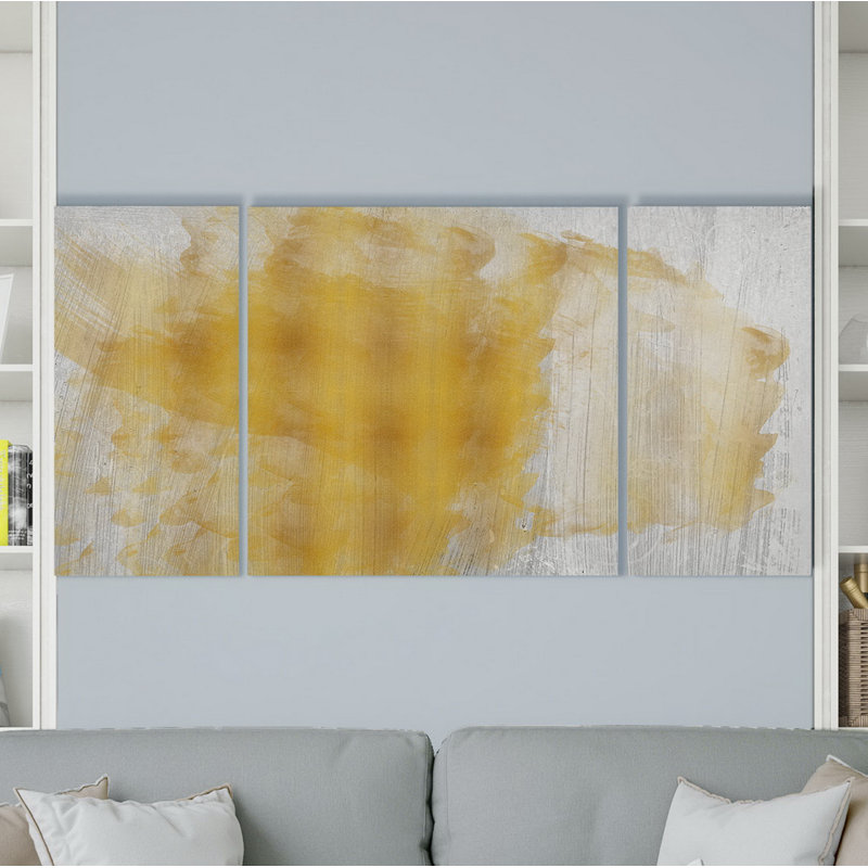 « gold on stone ii », reproduction d’image multi-pièces de première qualité sur toile, H 24 po x l 48 po x P 1,5 po