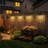 Solar Fence Lights Outdoor 4 Pack Solar Step Lights Led Powered Wall Lights Waterproof Warm Yellow Decor For Garden Backyard Front Door