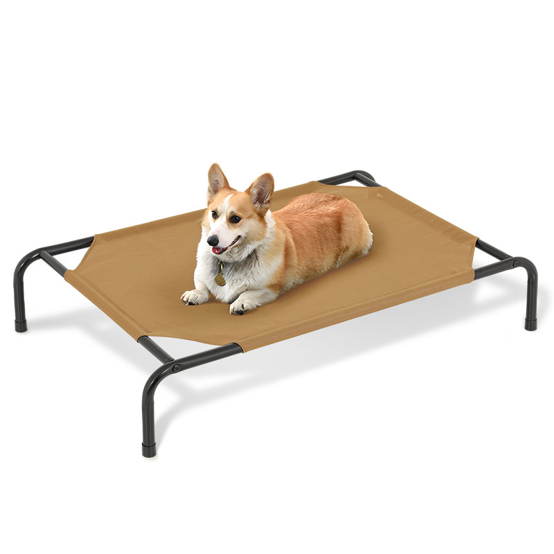Small Navy Blue Elevated Outdoor Dog Bed with Steel Frame