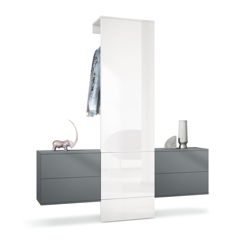 Chappa Hall Tree 157cm Wide, High-gloss white