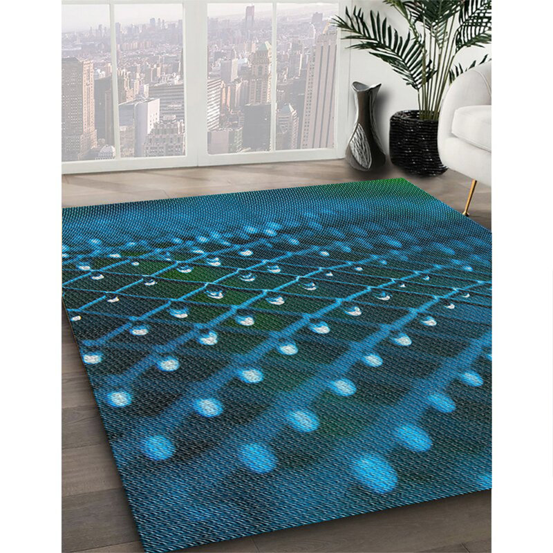 Tapis bleu / vert Nallely, Rectangle 7 pi x 10 pi