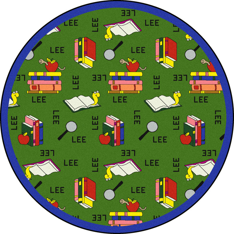Tapis espagnol Just for Kids, Rouge, Rond 7 pi 7 po