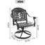 Chaise de patio pivotante en fonte d'aluminium 4 pièces avec structure noire et coussins bleus-1070703093