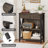 Guinna Industrial 3-Tier Bookcase, Wood And Metal Low Bookshelf For Small Spaces, Living Room, Bedroom, Office-1137719865-1119687262