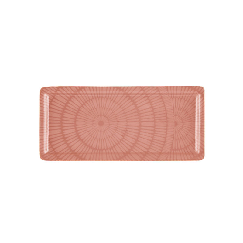 Élégant plateau en céramique saumon, 6,3 x 13,8 x 0,4 pouces | 100% céramique durable, parfaite pour servir les hors-d'œuvre et les desserts | Ajout élégant à votre table de salle à manger et décoration intérieure, idéal pour recevoir des invités