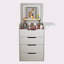 Bureau de maquillage avec panneau caché, miroir de coiffeuse avec lumières, station de charge, ensemble de coiffeuse 3 en 1 avec 3 tiroirs, coiffeuse, coiffeuse compacte avec tabouret caché, bureau de coiffeuse avec miroir et lumières