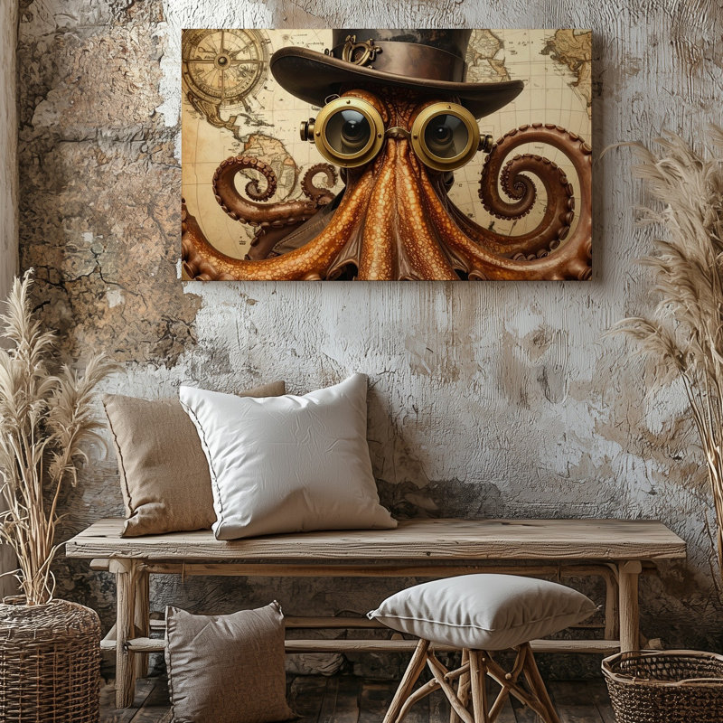 Toile Steampunk Octopus, H 18 po x l 24 po